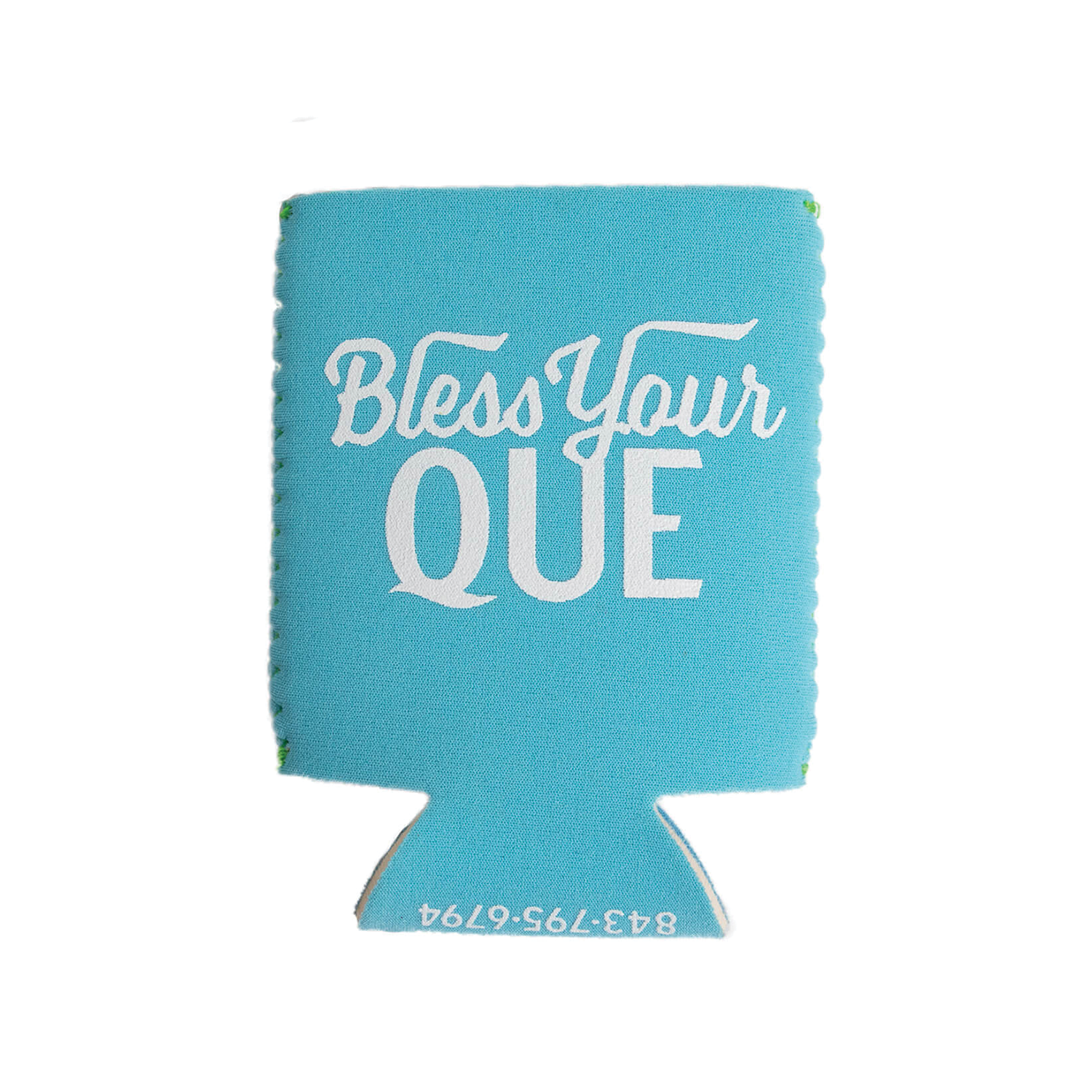 Bless Your Que Blue Koozie
