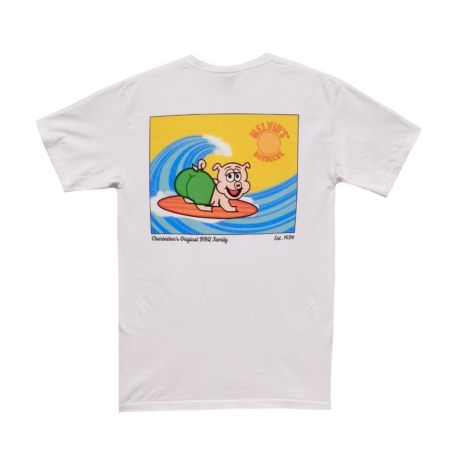 White Surfing Pig T-Shirt