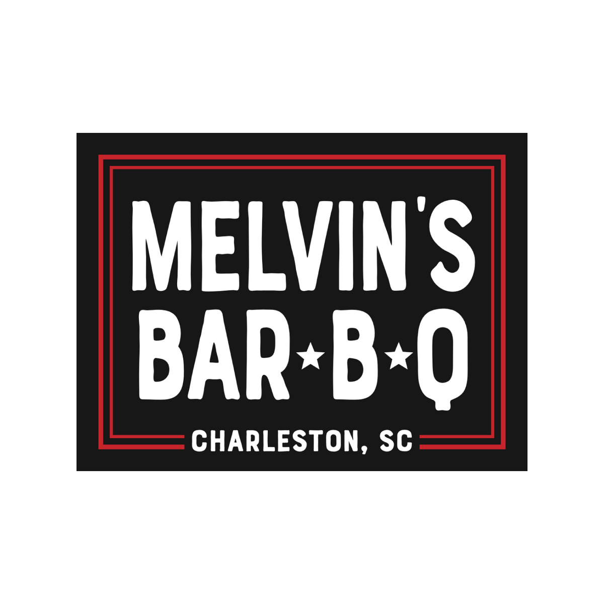 black & red melvin’s bar-b-q sticker
