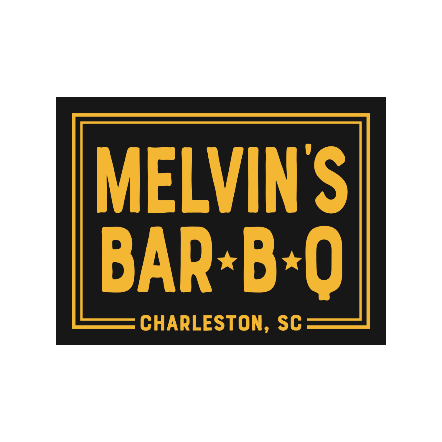 Black & Gold Melvin’s Bar-B-Q Sticker