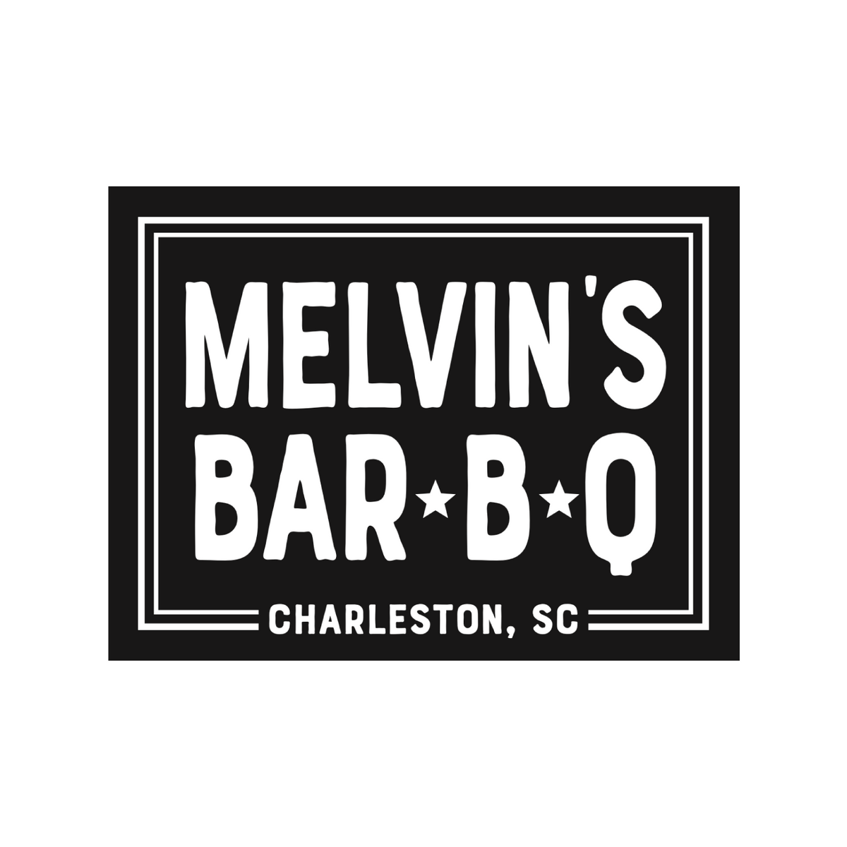 black & white melvin’s bar-b-q sticker