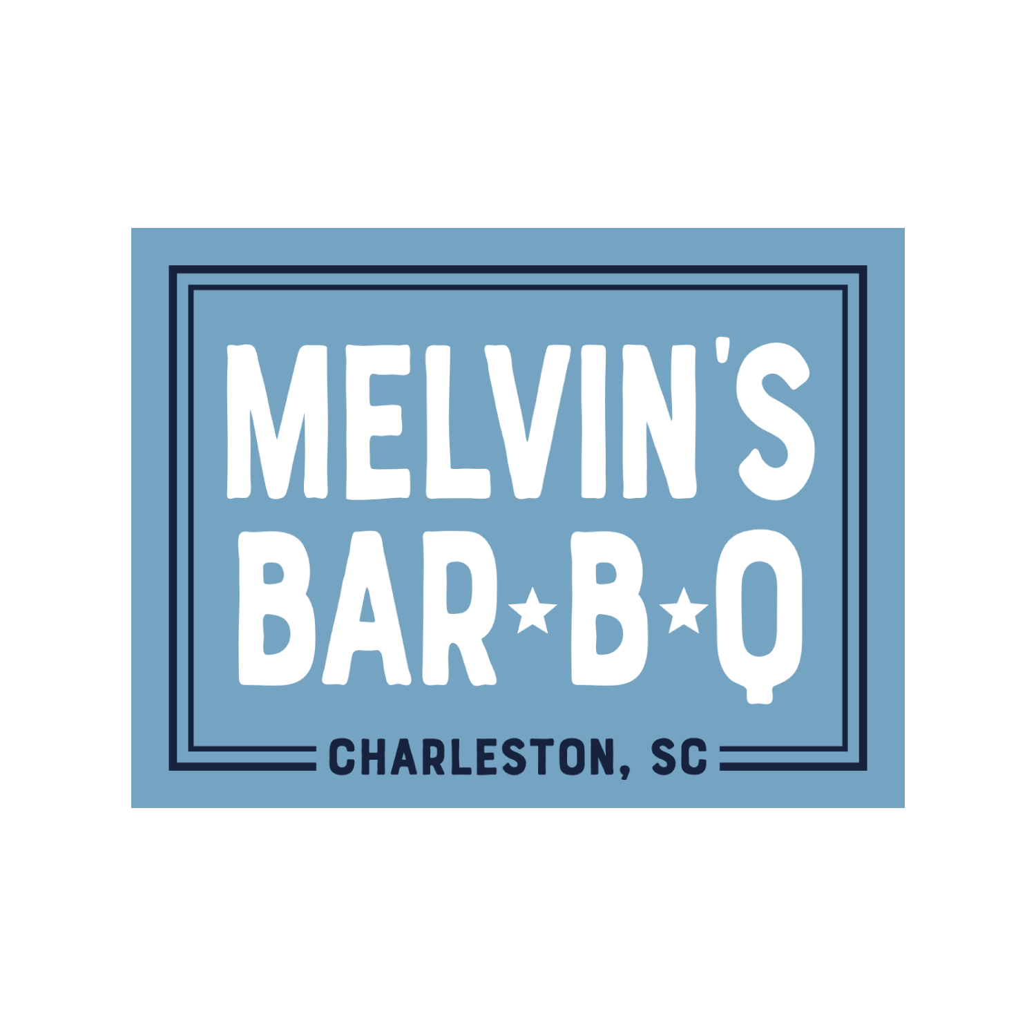 Light Blue Melvin’s Bar-B-Q Sticker