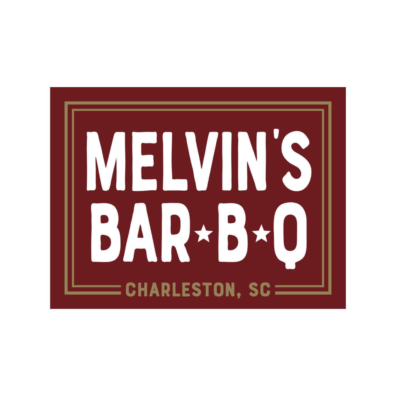 Maroon & Gold Melvin’s Bar-B-Q Sticker