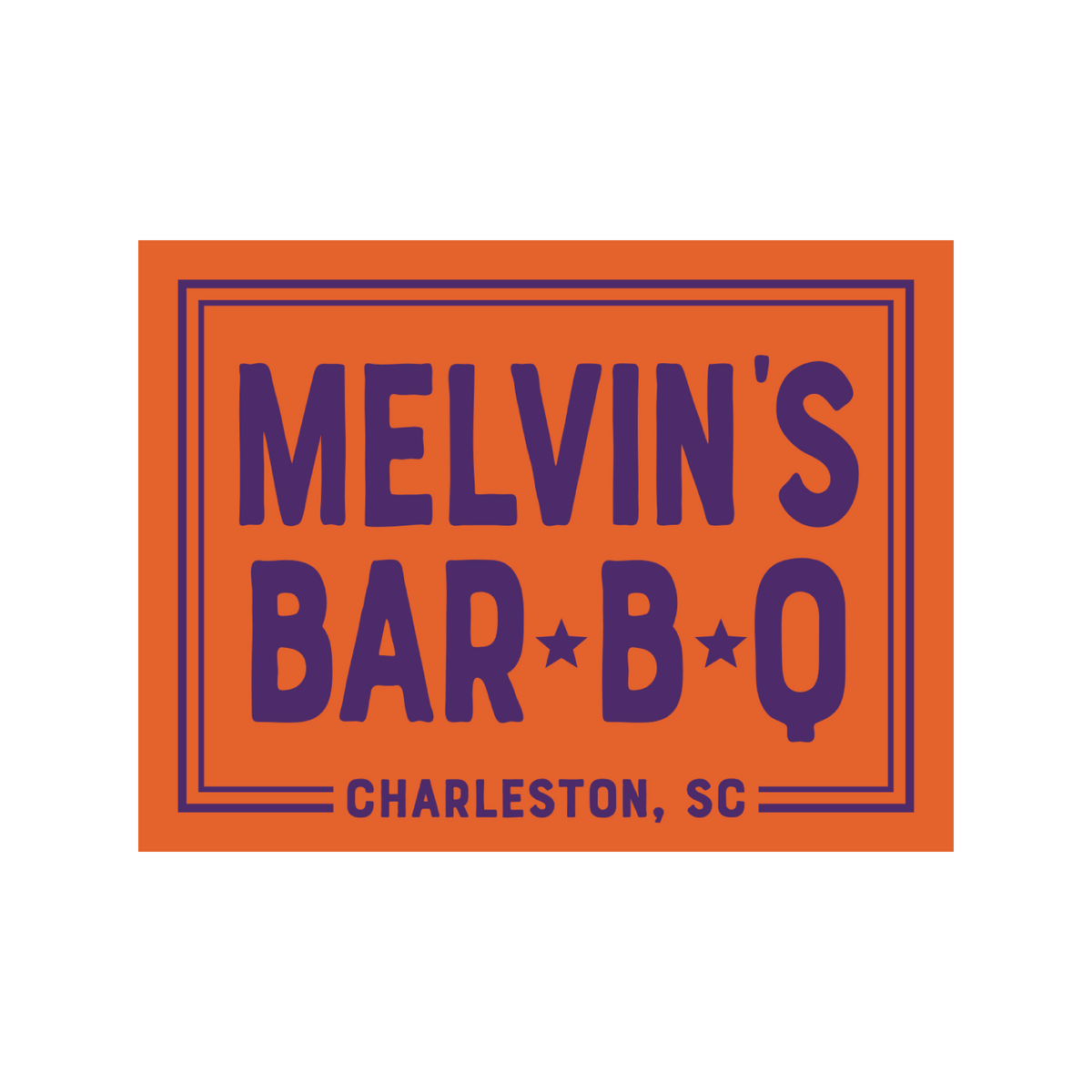 orange melvin’s bar-b-q sticker