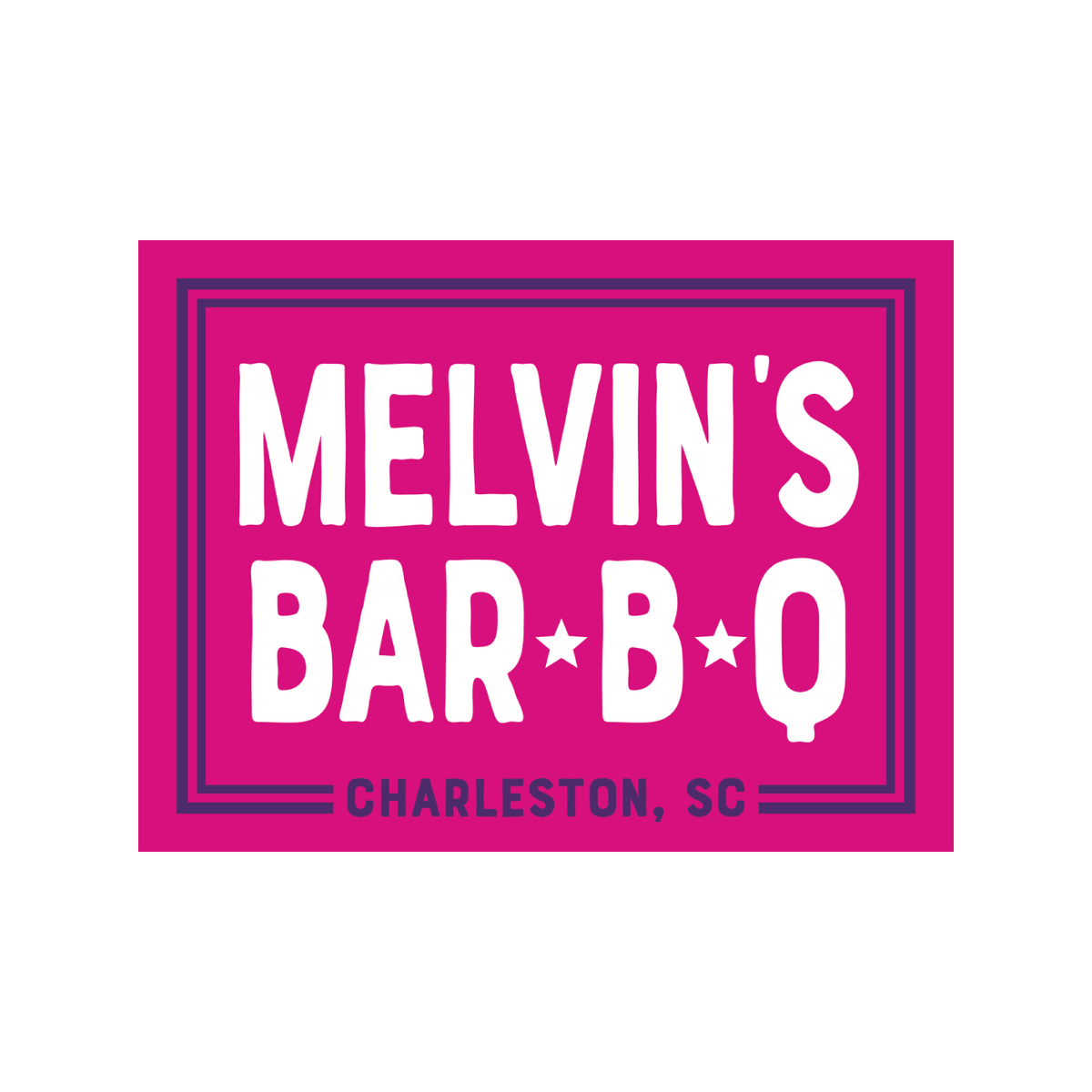 pink melvin’s bar-b-q sticker