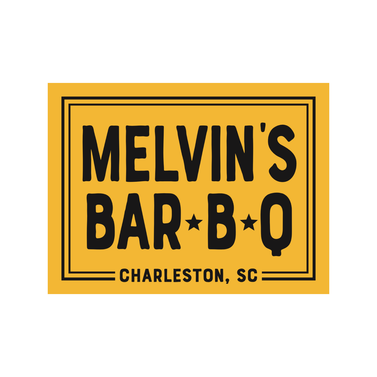 yellow melvin’s bar-b-q sticker