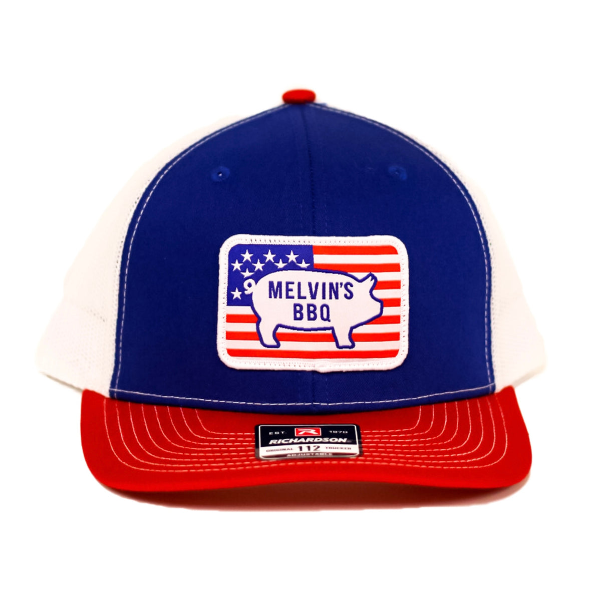 melvin's pig and american flag richardson patch hat
