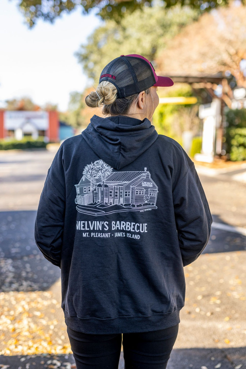 Melvin's BBQ Black Building Hoodie