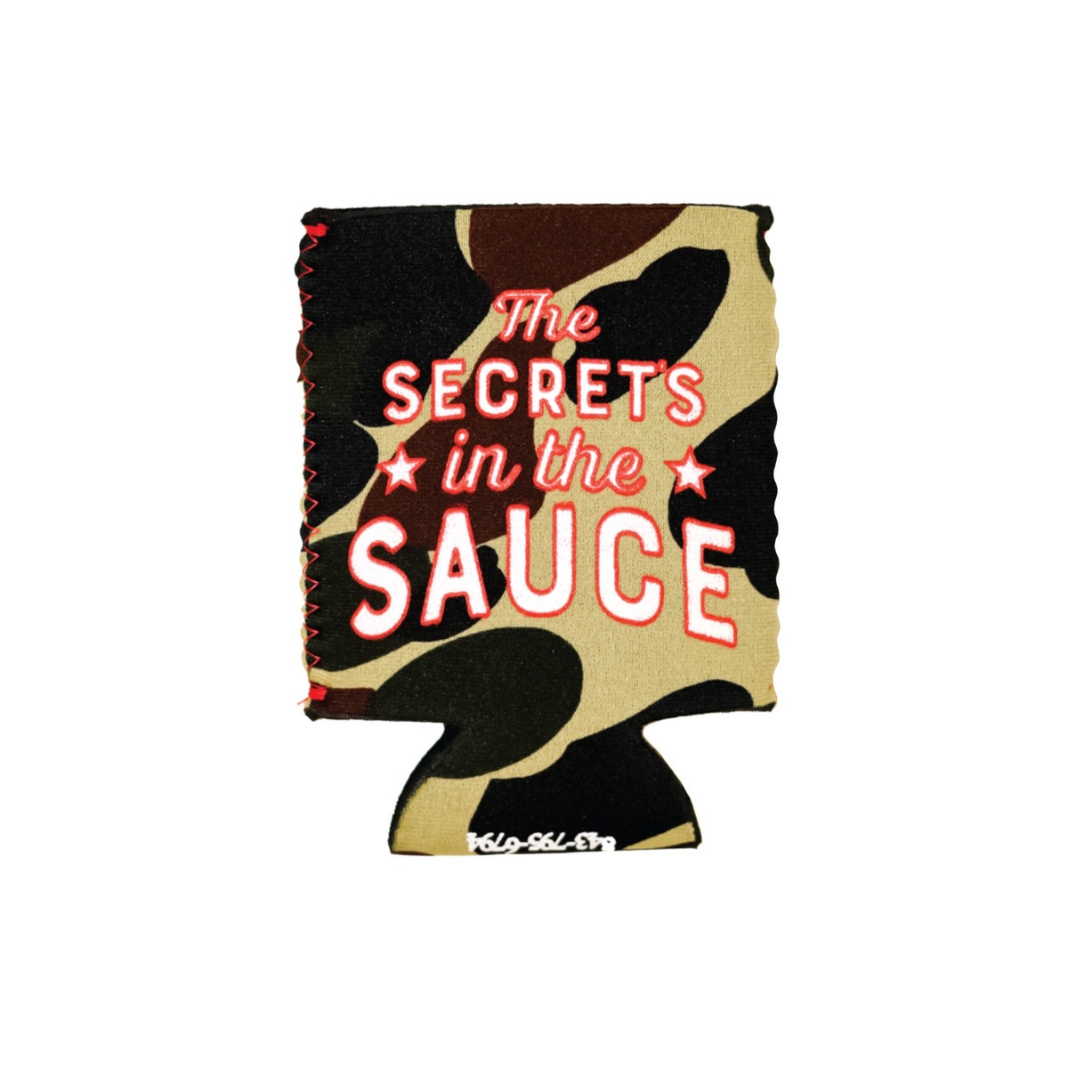 secret's in the sauce camo koozie